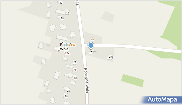 Podleśna Wola, Podleśna Wola, 25, mapa Podleśna Wola