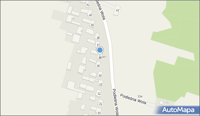 Podleśna Wola, Podleśna Wola, 36, mapa Podleśna Wola