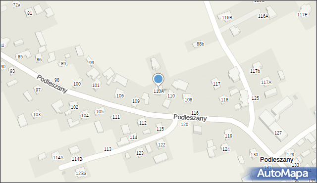 Podleszany, Podleszany, 110A, mapa Podleszany