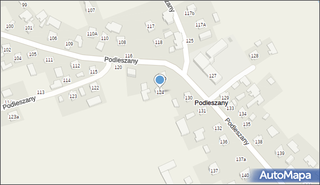 Podleszany, Podleszany, 124, mapa Podleszany