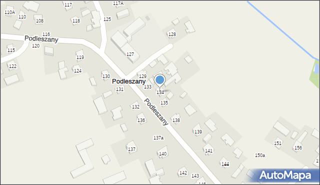 Podleszany, Podleszany, 134, mapa Podleszany