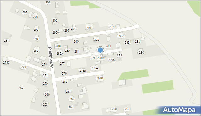 Podleszany, Podleszany, 278A, mapa Podleszany