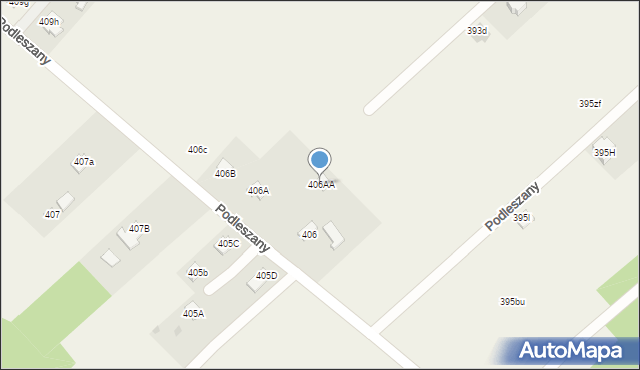 Podleszany, Podleszany, 406AA, mapa Podleszany