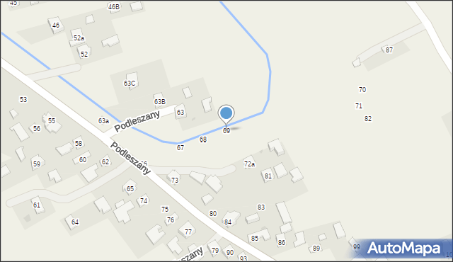 Podleszany, Podleszany, 69, mapa Podleszany