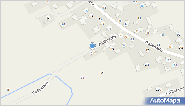 Podleszany, Podleszany, 79A, mapa Podleszany