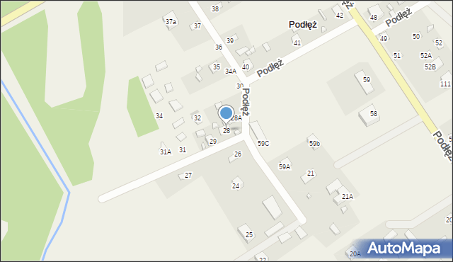 Podłęż, Podłęż, 28, mapa Podłęż