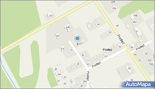 Podłęż, Podłęż, 38, mapa Podłęż