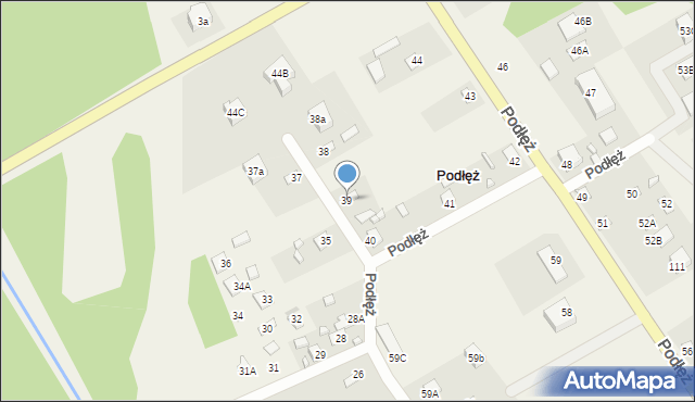 Podłęż, Podłęż, 39, mapa Podłęż