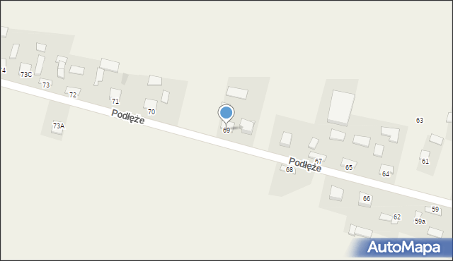 Podłęże, Podłęże, 69, mapa Podłęże