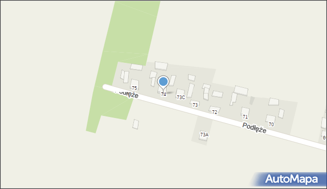 Podłęże, Podłęże, 74, mapa Podłęże
