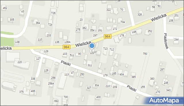 Podłęże, Podłęże, 121, mapa Podłęże