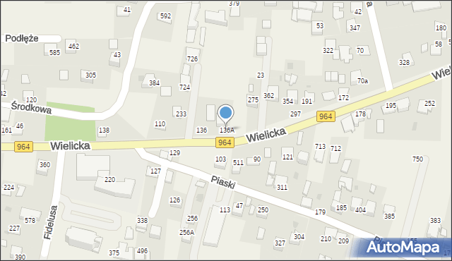 Podłęże, Podłęże, 136A, mapa Podłęże