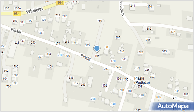 Podłęże, Podłęże, 155, mapa Podłęże