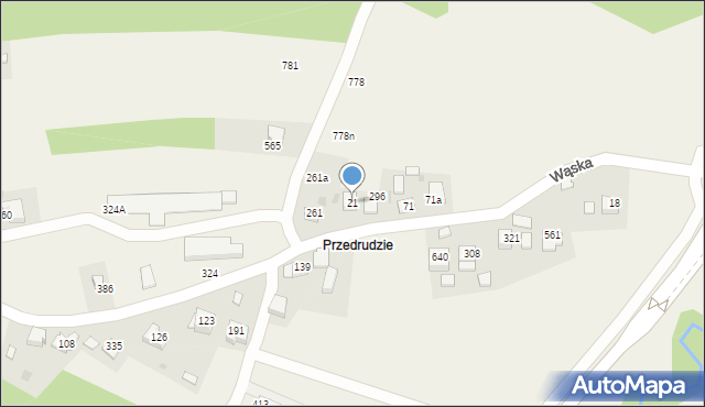 Podłęże, Podłęże, 21, mapa Podłęże