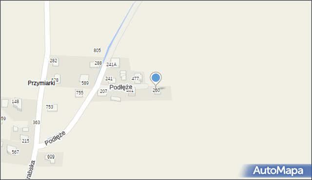 Podłęże, Podłęże, 260, mapa Podłęże