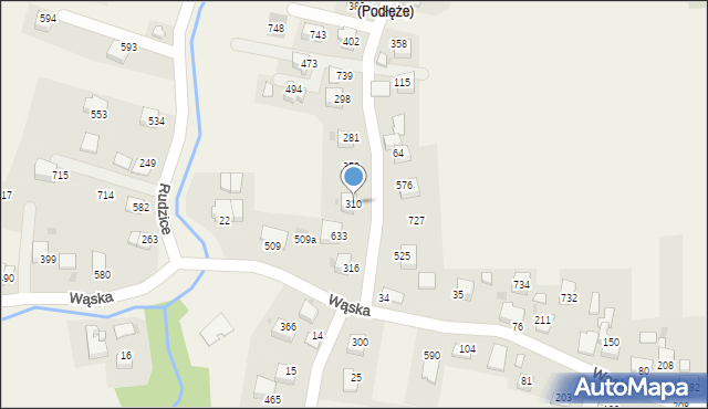 Podłęże, Podłęże, 310, mapa Podłęże