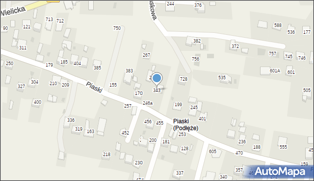 Podłęże, Podłęże, 343, mapa Podłęże