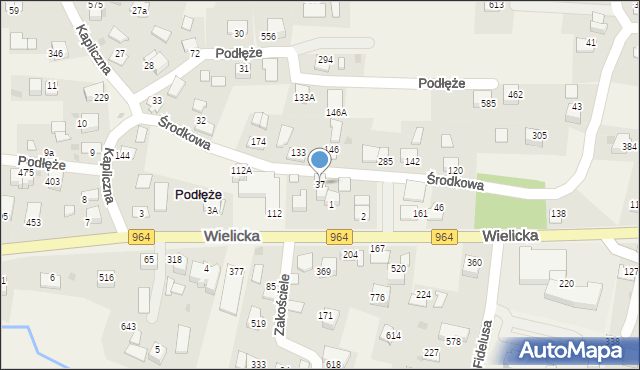 Podłęże, Podłęże, 37, mapa Podłęże