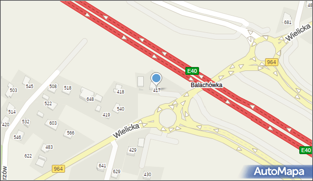 Podłęże, Podłęże, 417, mapa Podłęże