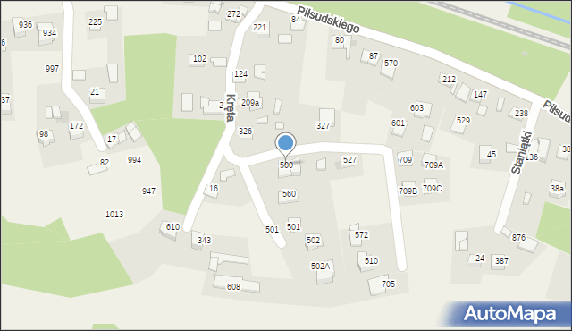 Podłęże, Podłęże, 500, mapa Podłęże