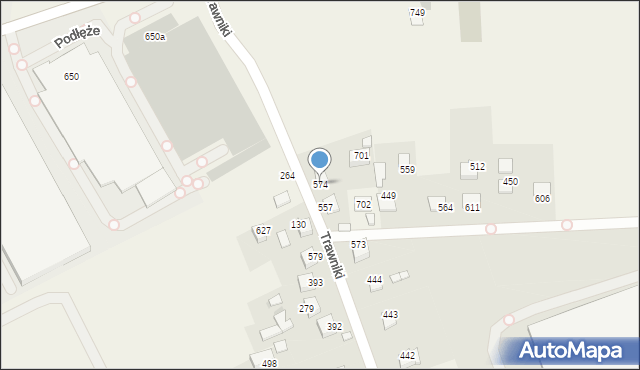 Podłęże, Podłęże, 574, mapa Podłęże
