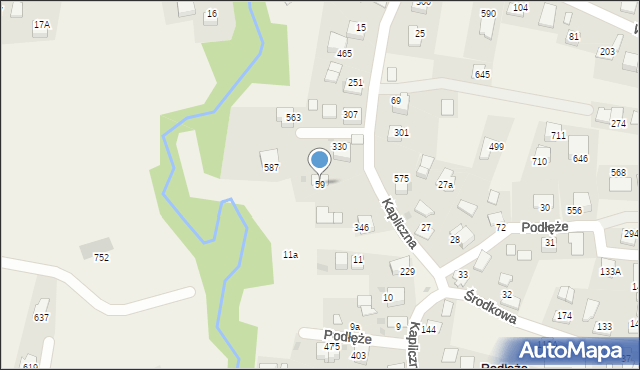 Podłęże, Podłęże, 59, mapa Podłęże