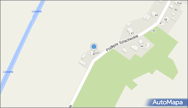 Podłęże Szlacheckie, Podłęże Szlacheckie, 42, mapa Podłęże Szlacheckie