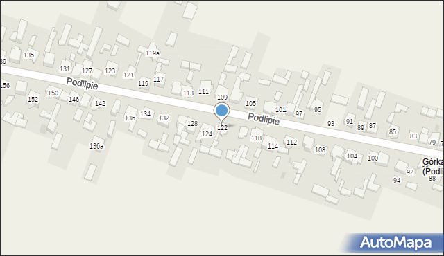 Podlipie, Podlipie, 122, mapa Podlipie