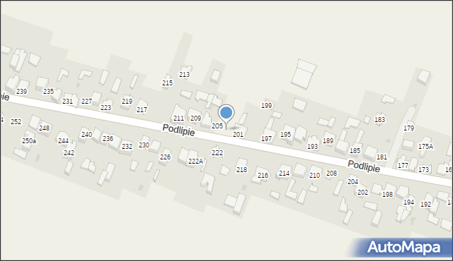 Podlipie, Podlipie, 203, mapa Podlipie
