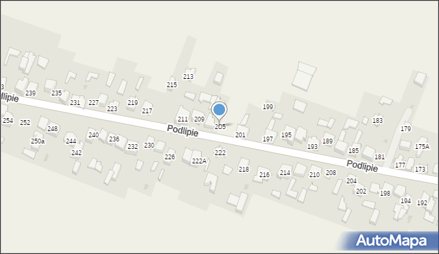 Podlipie, Podlipie, 205, mapa Podlipie