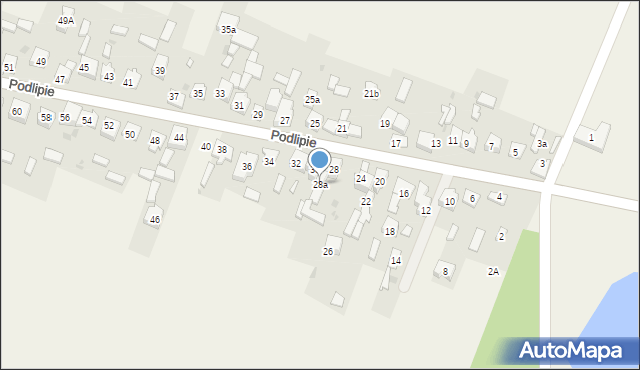 Podlipie, Podlipie, 28a, mapa Podlipie