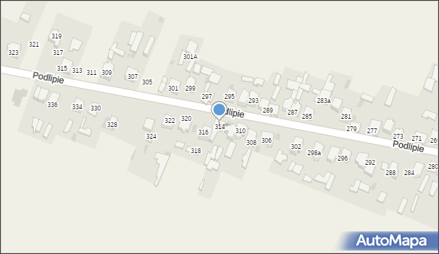 Podlipie, Podlipie, 314, mapa Podlipie