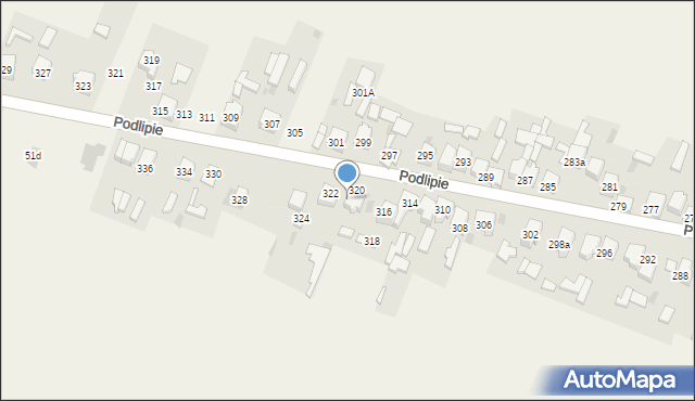 Podlipie, Podlipie, 320a, mapa Podlipie