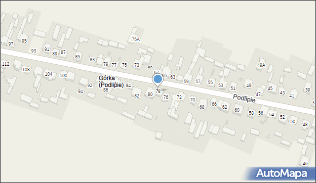 Podlipie, Podlipie, 78, mapa Podlipie