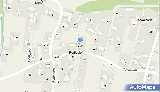 Podłopień, Podłopień, 110, mapa Podłopień