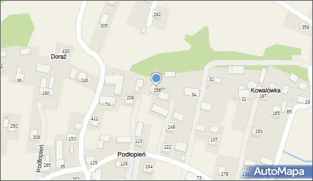 Podłopień, Podłopień, 236, mapa Podłopień