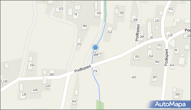 Podłopień, Podłopień, 409, mapa Podłopień