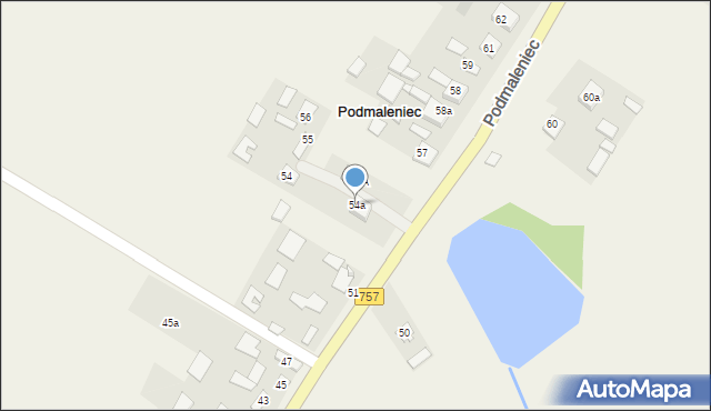 Podmaleniec, Podmaleniec, 54a, mapa Podmaleniec