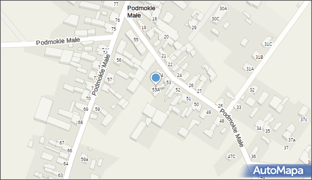 Podmokle Małe, Podmokle Małe, 53A, mapa Podmokle Małe