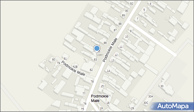 Podmokle Małe, Podmokle Małe, 84, mapa Podmokle Małe