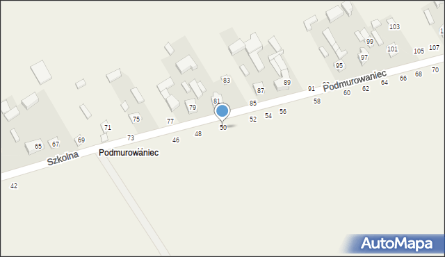 Podmurowaniec, Podmurowaniec, 50, mapa Podmurowaniec