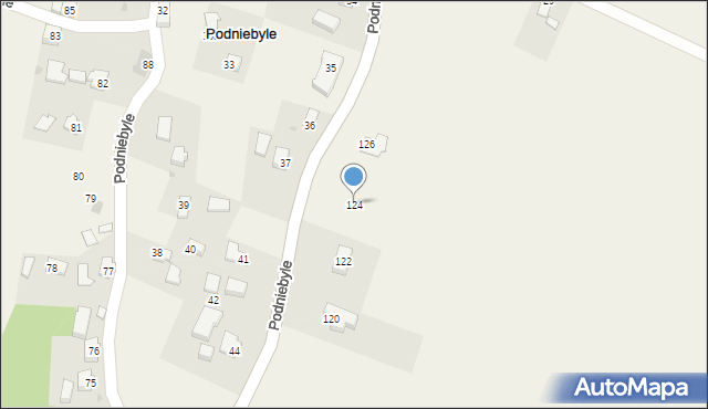 Podniebyle, Podniebyle, 124, mapa Podniebyle