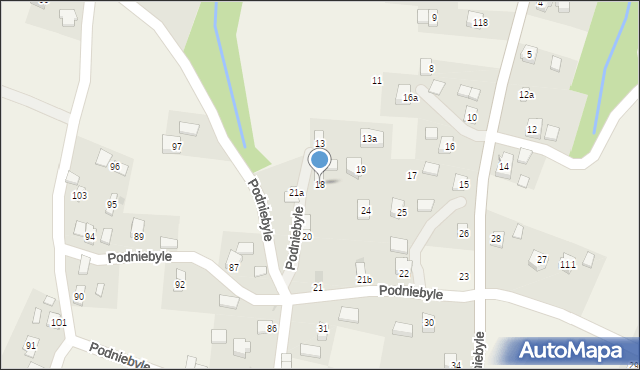 Podniebyle, Podniebyle, 18, mapa Podniebyle