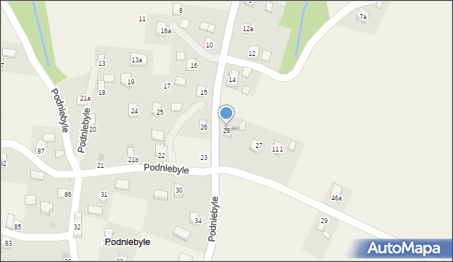 Podniebyle, Podniebyle, 28, mapa Podniebyle
