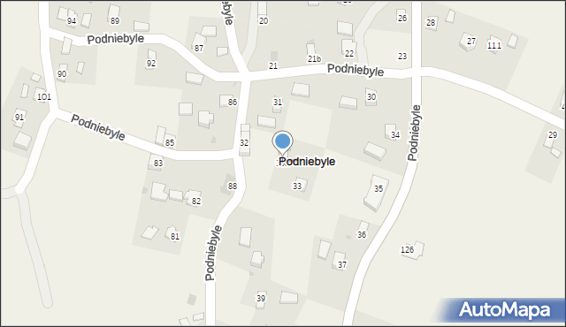 Podniebyle, Podniebyle, 30a, mapa Podniebyle