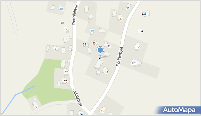 Podniebyle, Podniebyle, 42, mapa Podniebyle
