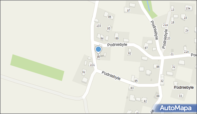 Podniebyle, Podniebyle, 90, mapa Podniebyle