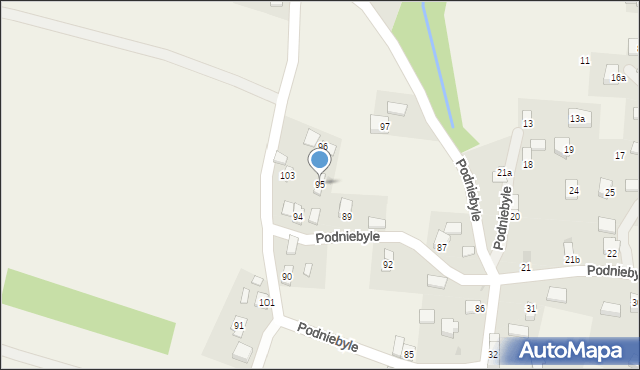 Podniebyle, Podniebyle, 95, mapa Podniebyle
