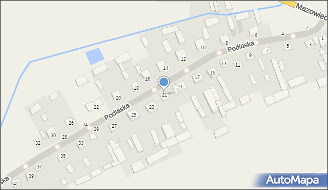 Podnieśno, Podlaska, 21, mapa Podnieśno