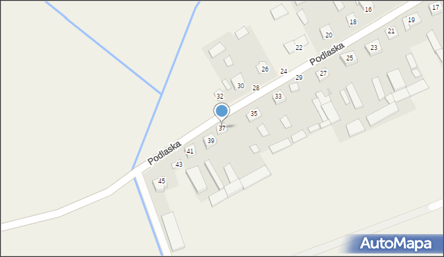 Podnieśno, Podlaska, 37, mapa Podnieśno